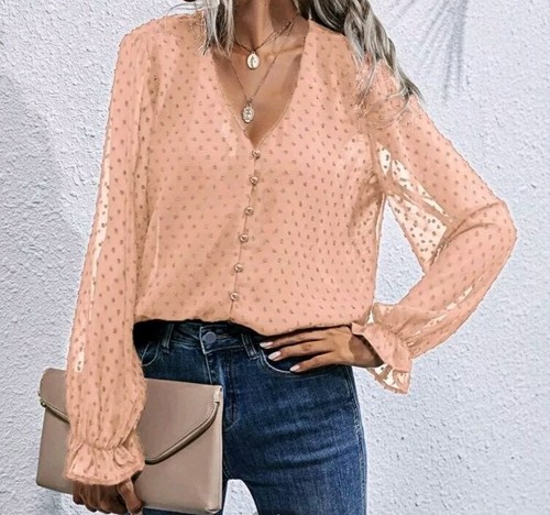 Chiffon bluse gepunktet - chiffon,