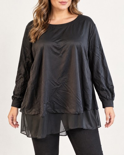 Sheego bluse tunika - bluse, schwarz