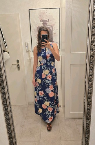 Sommerkleid lang blau - lang,