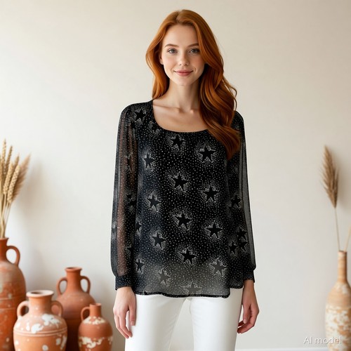 Elegant bluse moondust etla - elegant,