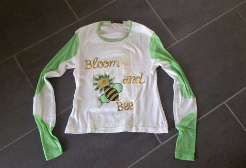 Bloom langarmshirt weiß - langarmshirt, weiß-grün