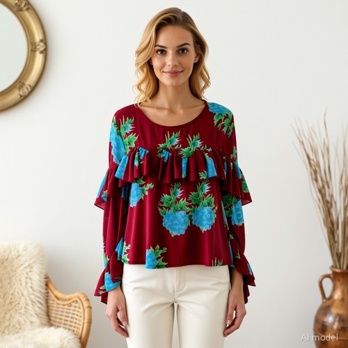Boho peasant tunika bluse - boho,