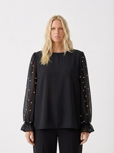 Damen bluse schwarz - damen,