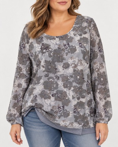 Sheego chiffon bluse tunika - chiffon,