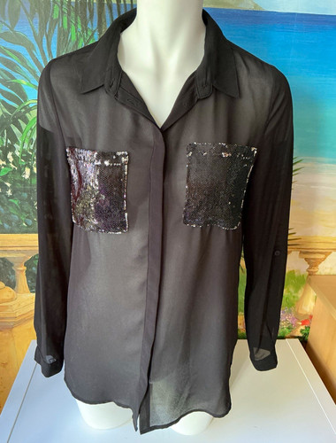 Damen chiffon bluse schwarz - damen,