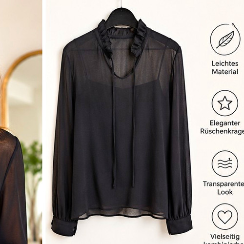 Damen chiffon bluse - chiffon,