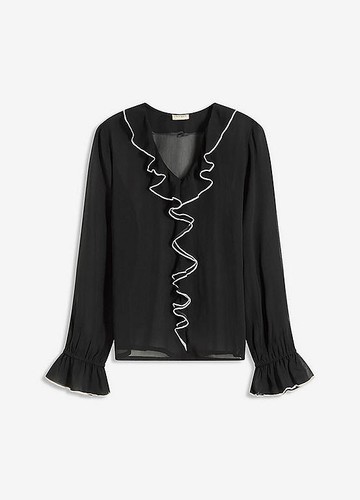 Chiffonbluse 44 schwarz - chiffonbluse,