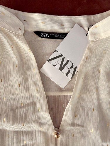 Zara bluse ecru creme - ecru,