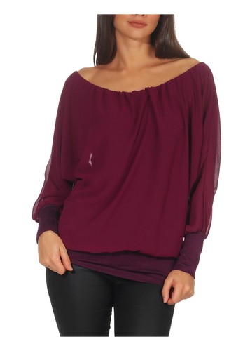 Damen bluse langarm chiffon - bluse,