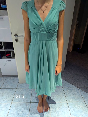 Damen chiffon kleid - chiffon, mintgrün
