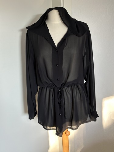Damen chiffon bluse mit - bluse, kapuze