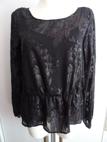 Schwarze bluse mit schimmer - schwarze,